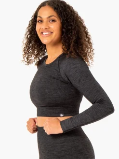 Women Ryderwear Rib eae ong eeve Top